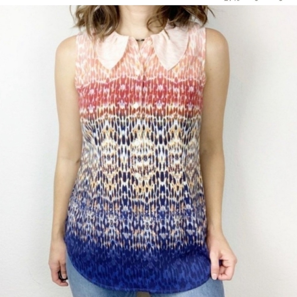 Cabi Love Sleeveless Printed Blouse Size Large Style 3078
